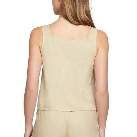 New Express Women's Linen Tank Top Size L Cream - Picture 2 of 12